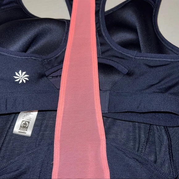 Athleta Navy Blue/Orange Hullabraloo Support Top - Picture 6 of 8